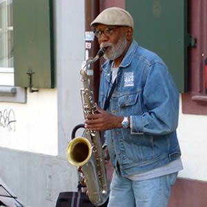 Straßenmusikant in Basel
